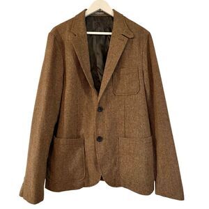 Threads 4 Thought brown wool blend tweed two button blazer large
